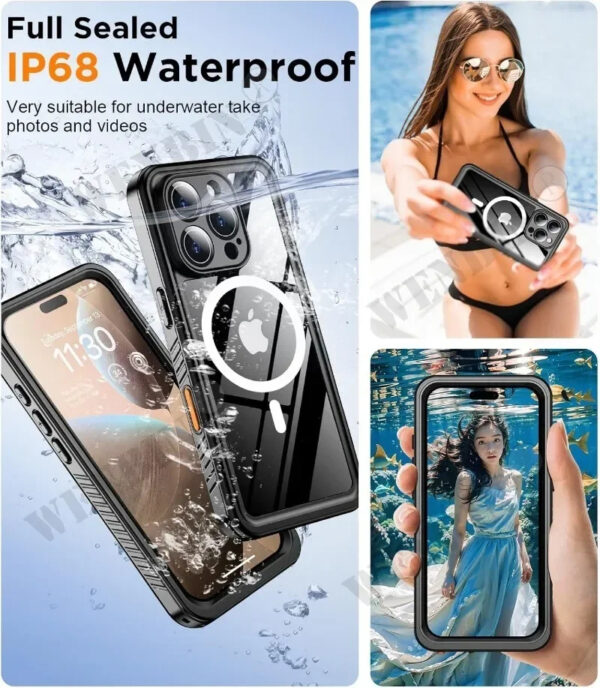 IP68 Waterproof Magsafe iPhone Case – Full Body Underwater Protection for iPhone 12–16 Pro Max/Plus - Image 6