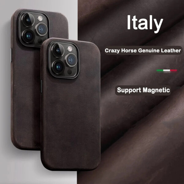 Melkco Crazy Horse Leather iPhone Case with MagSafe