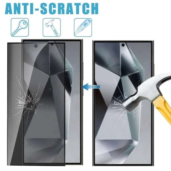 Protect your screen and privacy with this 3-pack anti-spy fingerprint unlock tempered glass for Samsung Galaxy models.