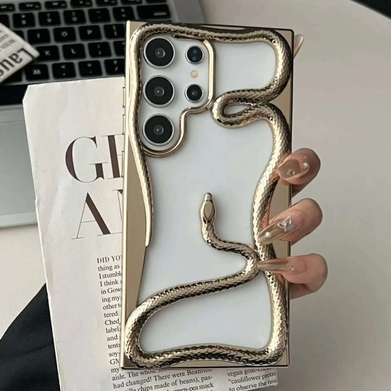 3D Hollow Snake Phone Case for Samsung S25 S24 Ultra A56