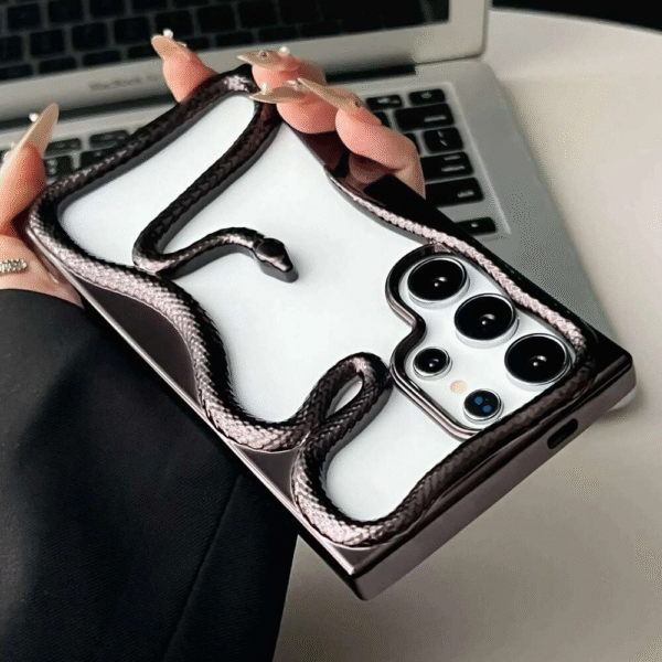 3D Hollow Snake Phone Case for Samsung S25/S24/S23/S22 Ultra FE A56/A36/A26/A16/A06/A55 – Shockproof TPU Plating Cover - Image 3