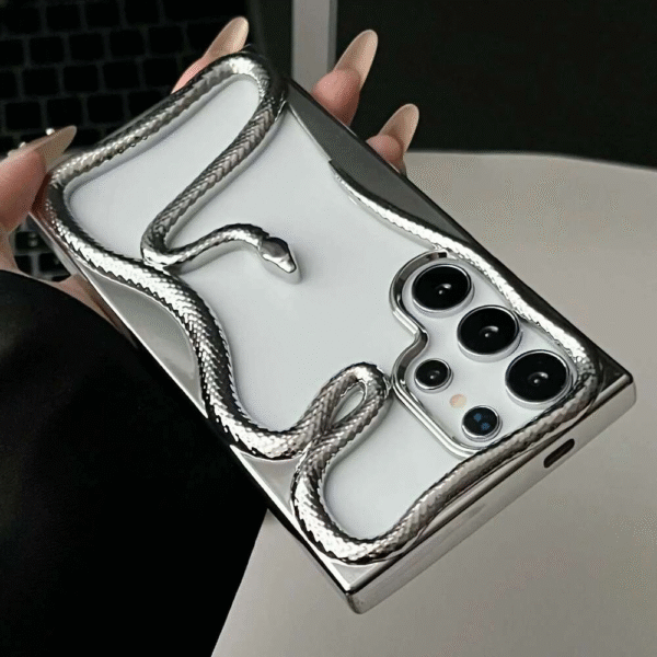 3D Hollow Snake Phone Case for Samsung S25/S24/S23/S22 Ultra FE A56/A36/A26/A16/A06/A55 – Shockproof TPU Plating Cover - Image 4