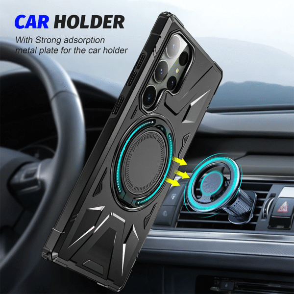 Magnetic Samsung Galaxy Case – Magsafe Compatible Shockproof Cover with Rotating Bracket - Image 2