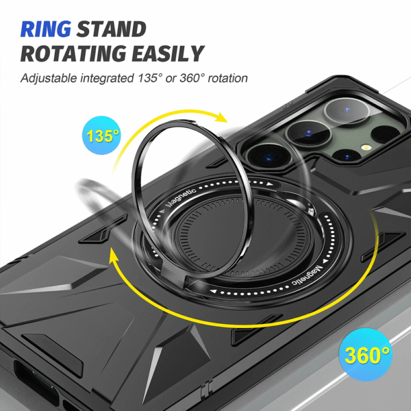 Magnetic Samsung Galaxy Case – Magsafe Compatible Shockproof Cover with Rotating Bracket - Image 3