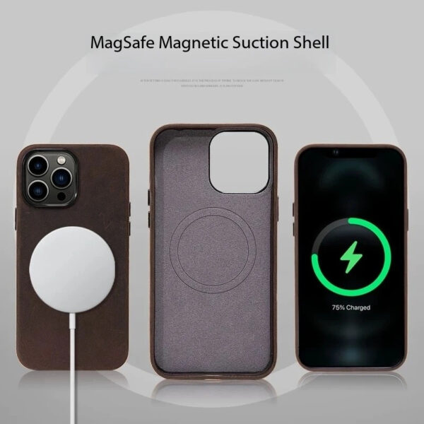 Melkco Crazy Horse Genuine Leather iPhone Case with MagSafe for iPhone 14/15/16 Pro Max - Image 6