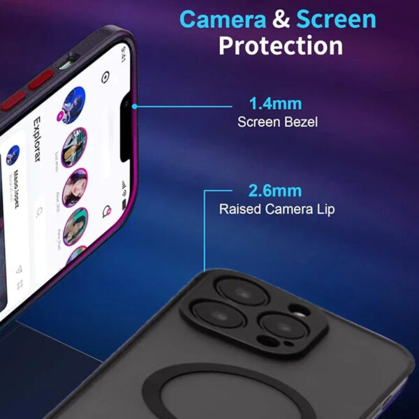 UYUXIO Magnetic iPhone Case with Kickstand – Translucent for iPhone 11–16 Pro Max/Plus - Image 5
