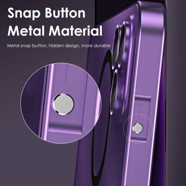 Luxury Metal Frame Phone Case for iPhone 13/14/15/16 Pro Max – Aluminum Back Cover - Image 4