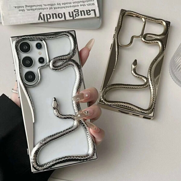 3D Hollow Snake Phone Case for Samsung S25/S24/S23/S22 Ultra FE A56/A36/A26/A16/A06/A55 – Shockproof TPU Plating Cover - Image 5