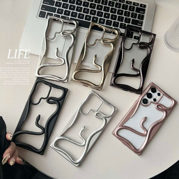 3D Hollow Snake Phone Case for Samsung S25/S24/S23/S22 Ultra FE A56/A36/A26/A16/A06/A55 – Shockproof TPU Plating Cover - Image 6