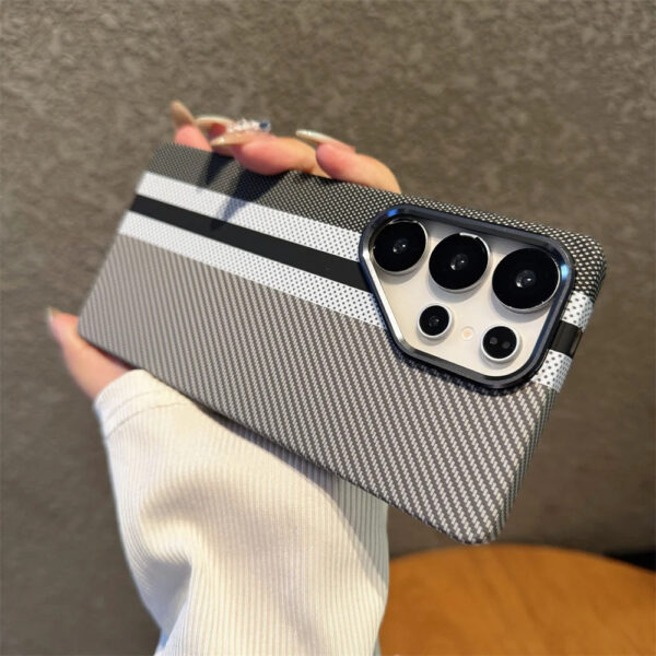 Kevlar Carbon Fiber Magnetic Samsung Case – MagSafe for S23+/S24/S25 Ultra - Image 4
