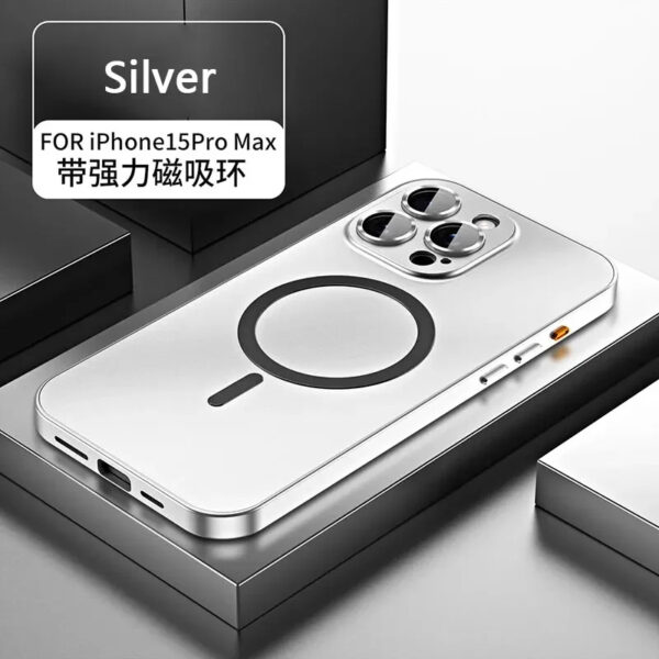 Luxury Metal Frame Phone Case for iPhone 13/14/15/16 Pro Max – Aluminum Back Cover - Image 13