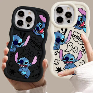 Cute Stitch black and white soft iPhone cases