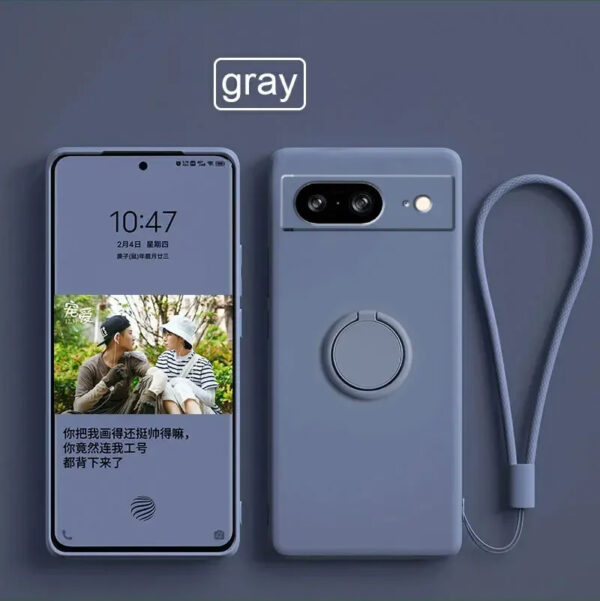 Google Pixel 9 Silicone Case with Ring Holder