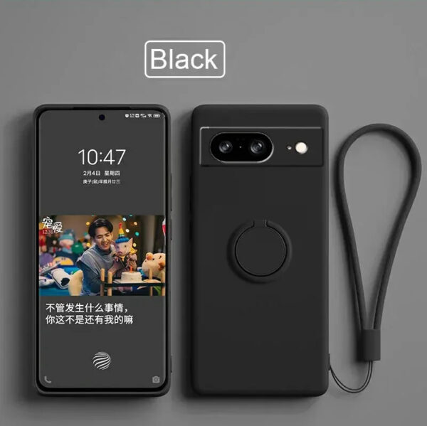 Google Pixel 9 Silicone Case with Ring Holder