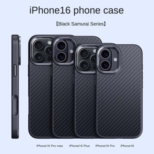 iPhone 16 case lineup in Black Samurai series