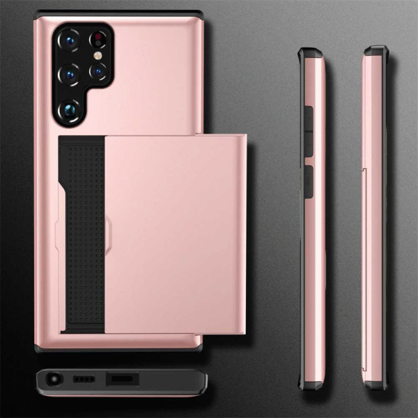 Rose gold phone case with full side and bottom view