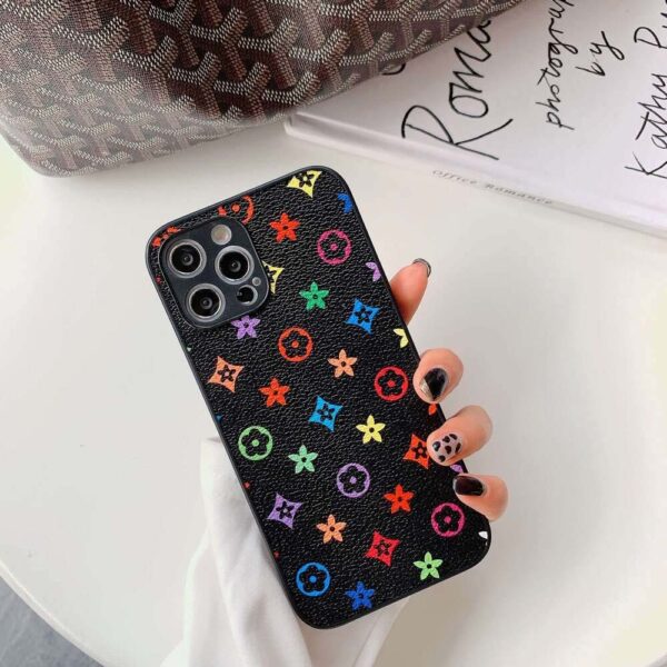Stylish Woman Holding Color Printed Retro iPhone Case