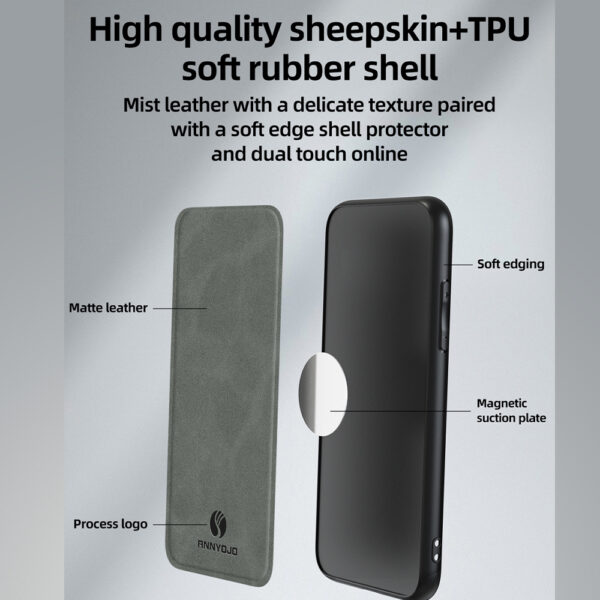Sheepskin Leather with Soft TPU Shell