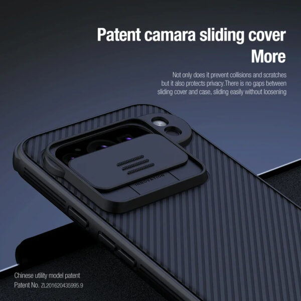 Close-up of the camera sliding cover on Nillkin CamShield Pro Pixel 9 Pro Case