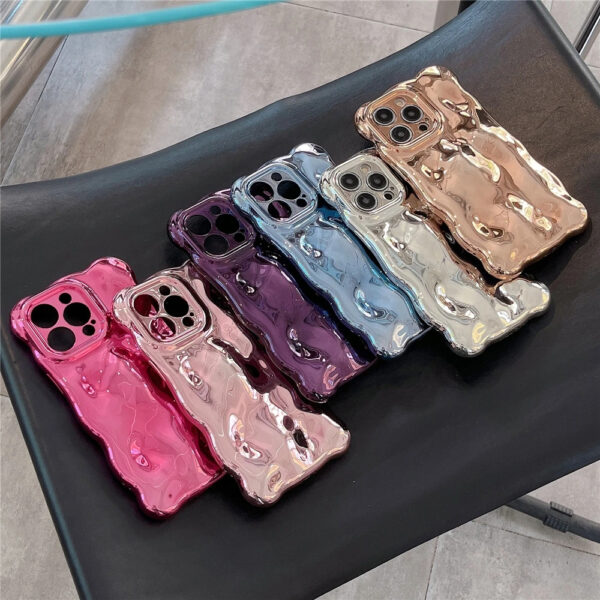 Full Color Lineup of Glossy Wavy iPhone Cases on Chair