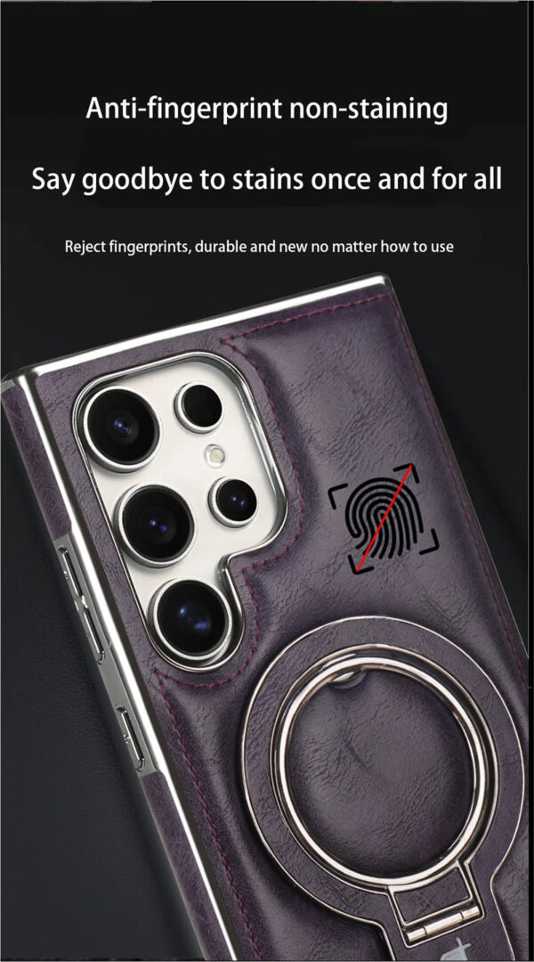Anti-Fingerprint Leather Case for Samsung Galaxy
