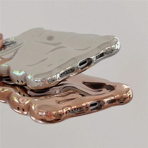 Charging Port Close-Up on Glossy Wavy iPhone Cases