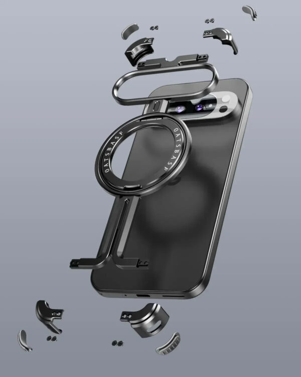 Pixel 9 case with exploded parts diagram