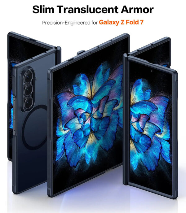 Slim and translucent magnetic case armor for Galaxy Z Fold 7
