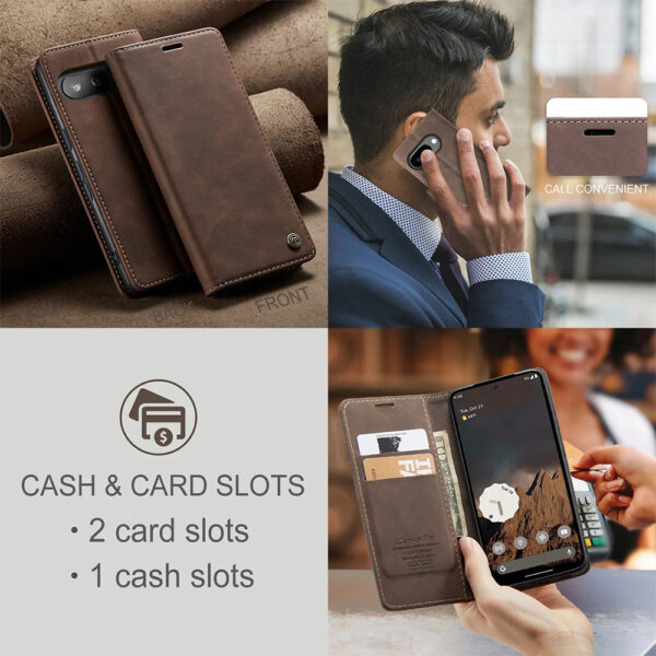 Pixel Leather Case with Card Slots and Calling Access