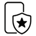 Icon of a phone protected by a star-emblazoned shield
