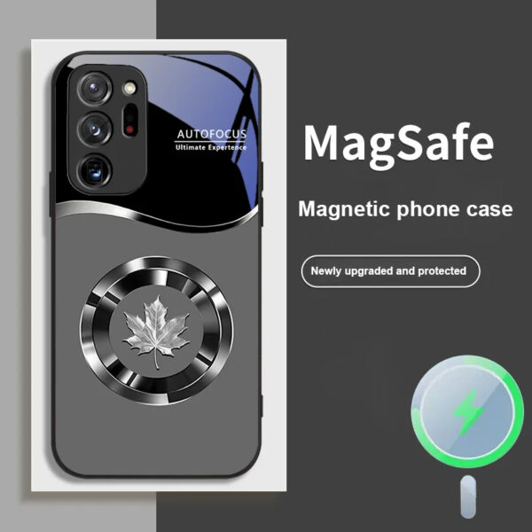 Gray Maple Leaf MagSafe Magnetic Phone Case for Samsung.