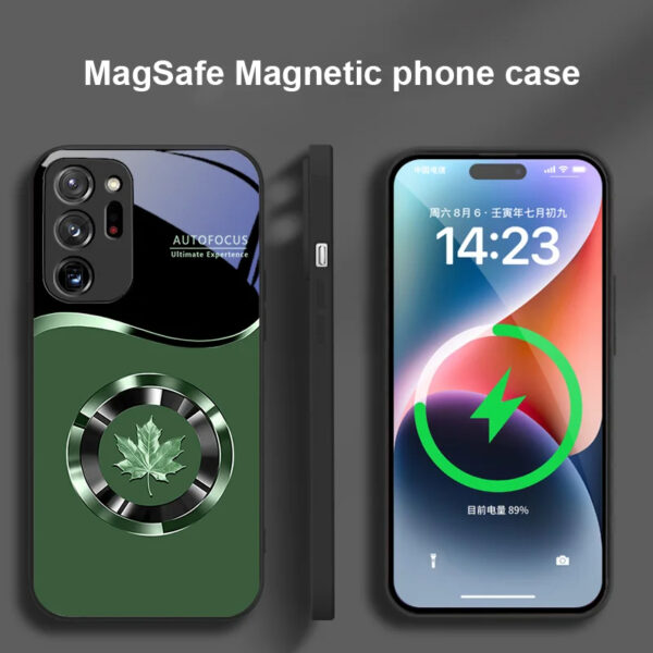 Green and Front View of MagSafe Maple Leaf Case