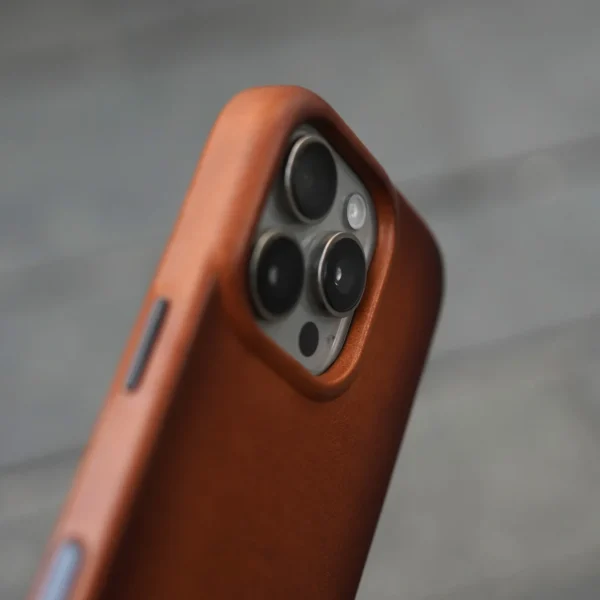 Camera close-up of leather fit
