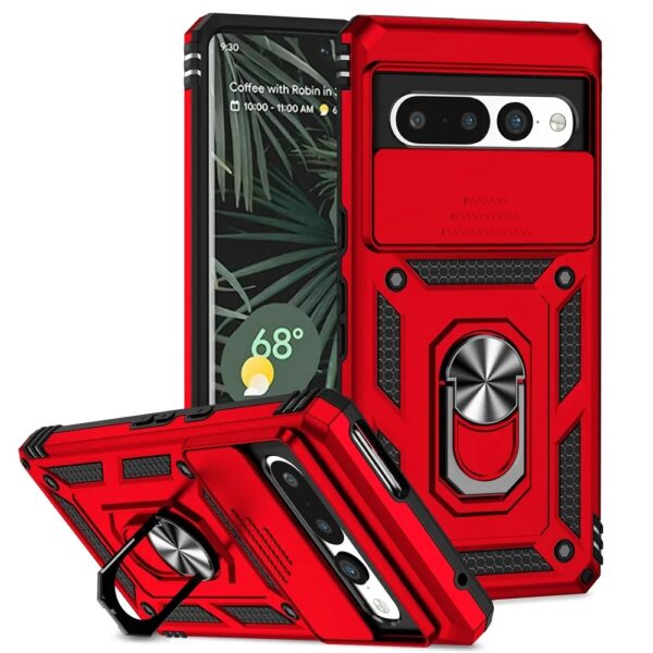 Rugged Magnetic Kickstand Phone Case – feature view for Google Pixel 7/7A/7 Pro – shockproof, military-grade design.