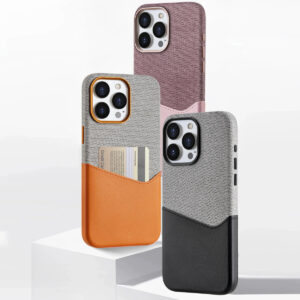 Pink Card Holder MagSafe Leather Phone Case for iPhone 16 15 14 13 12 Pro Max