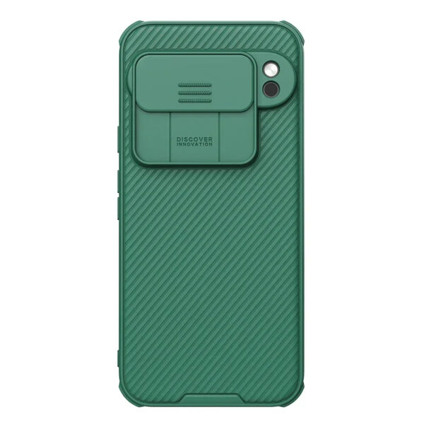 Rear view of green case