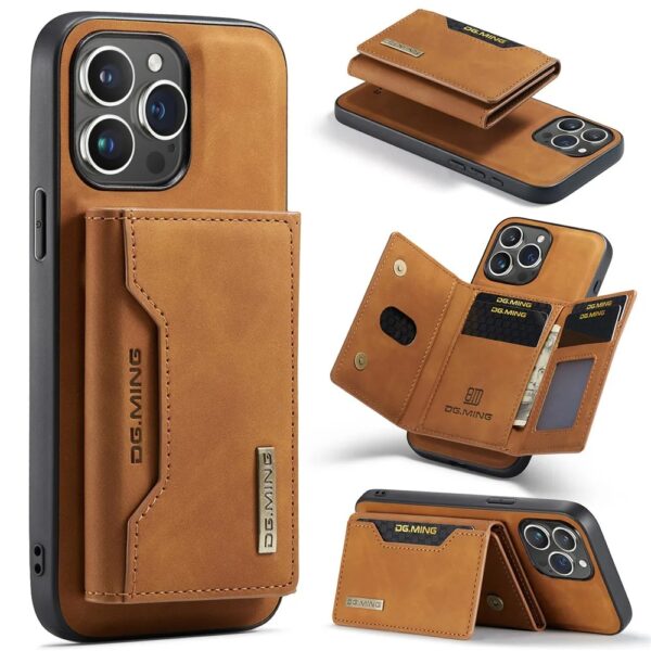 2 in 1 detachable magnetic leather case for iPhone with card holder pocket
