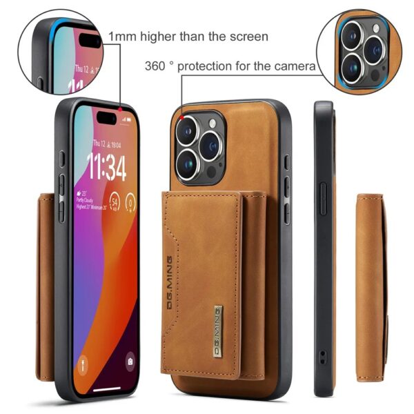 2 in 1 detachable iPhone wallet case with camera protection