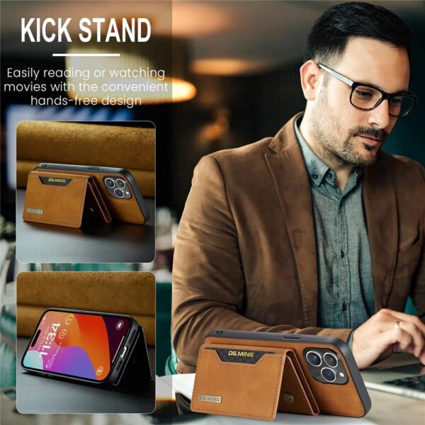 Kickstand wallet case for iPhone 16 15 14 with magnetic support
