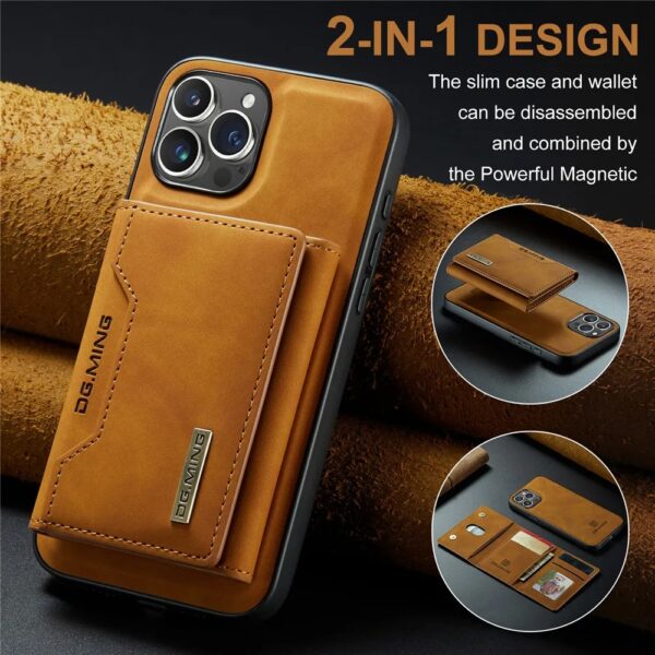 2 in 1 detachable magnetic wallet phone case for iPhone