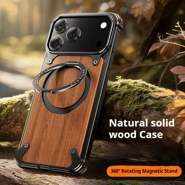 Wooden Case in Nature with Rotating Ring Visible