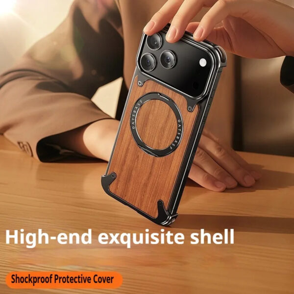 Black Edge Wood Case for iPhone 17 Pro Max