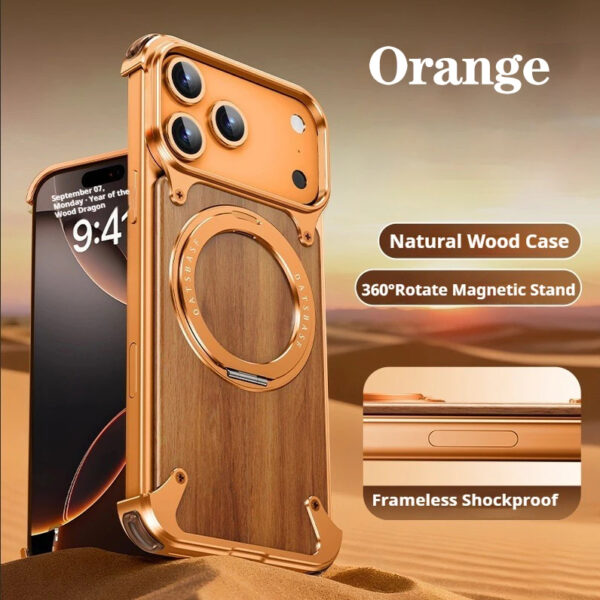 Product Variant - Orange Frame with Wooden Back