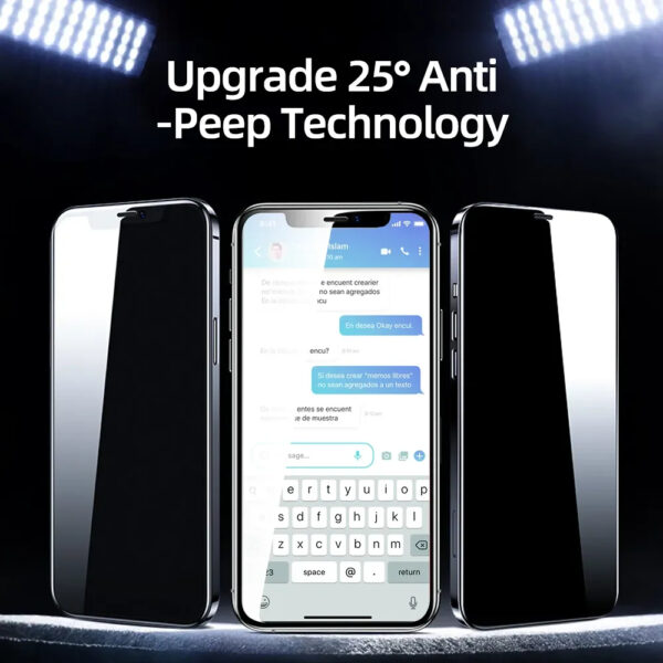 iPhone showing 25-degree anti-peep effect on Joyroom glass
