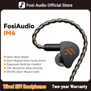 Fosi Audio IM4 wired hi-fi earphones open back design features