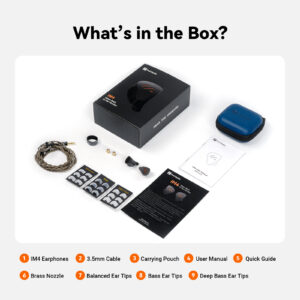 Fosi IM4 wired earphones – box contents and accessories