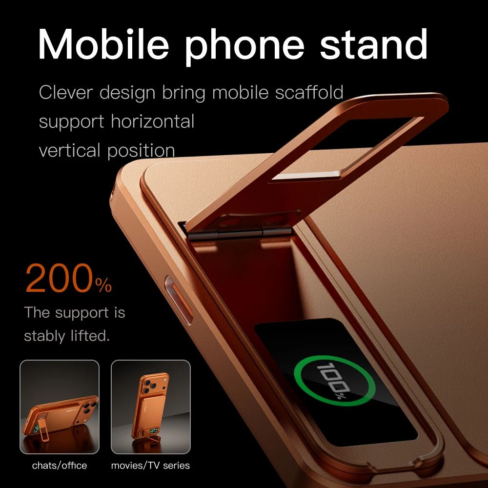 CCC 10000mAh MagSafe power bank with built-in phone stand for desk viewing and wireless charging