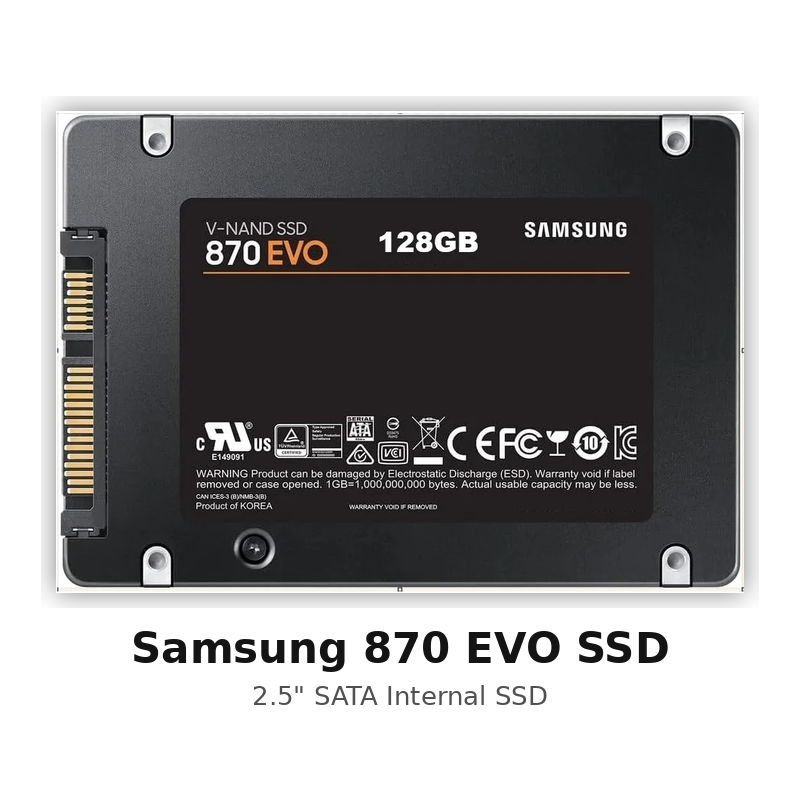 Samsung 870 EVO SSD 2.5 inch SATA3 internal solid state drive