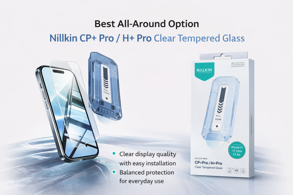 Nillkin CP+ Pro H+ Pro clear tempered glass for iPhone 17 series